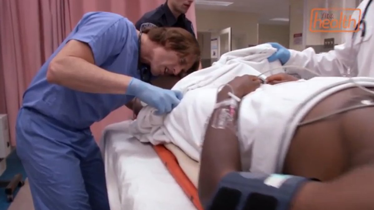 Det var en ovanlig syn till och med för läkarna. Bilderna är från rekonstruktion i tv-programmet "Untold Stories Of The ER".